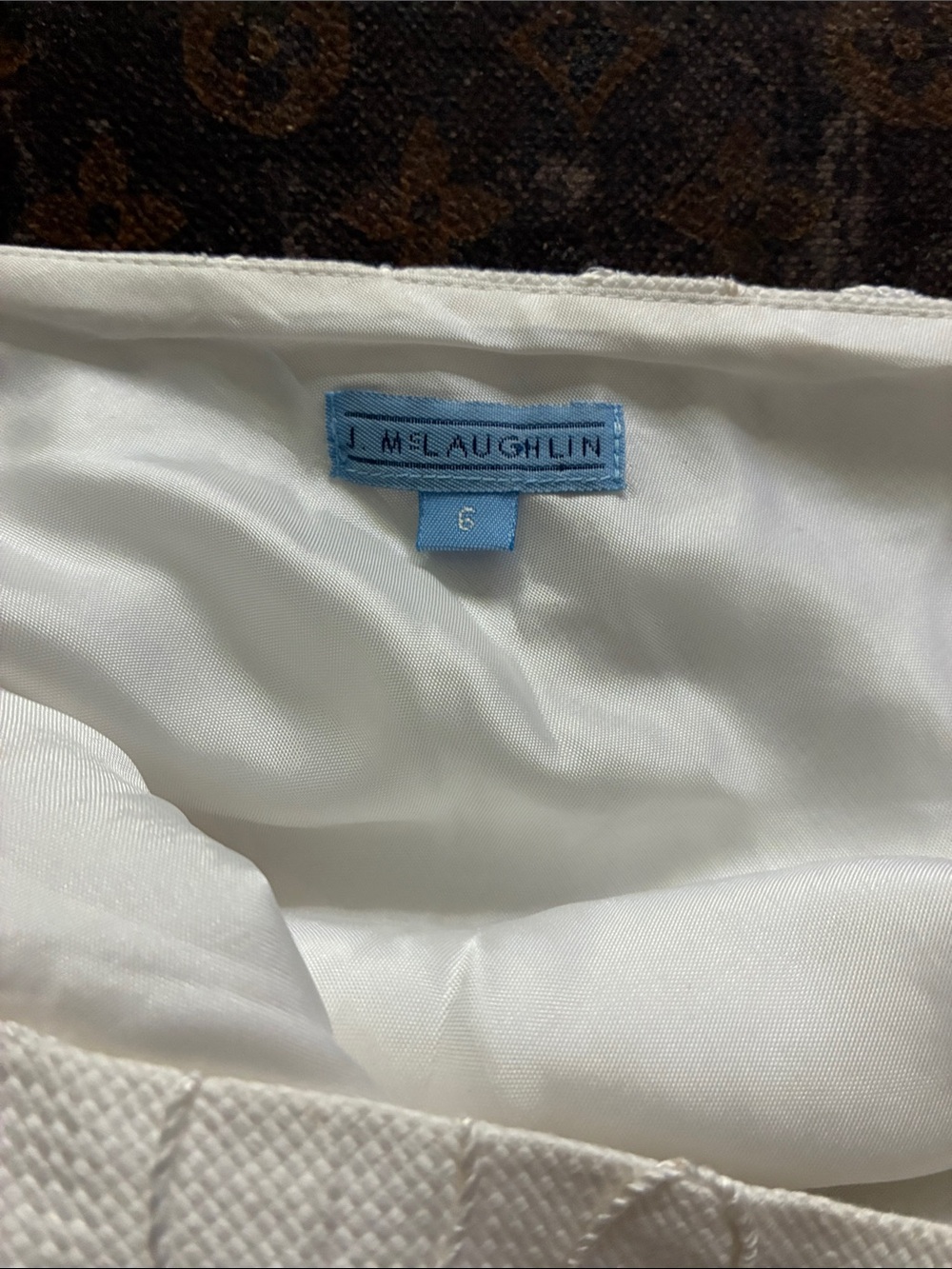 J. McLaughlin White A-Line Embroidered Skirt - Picture 7 of 9